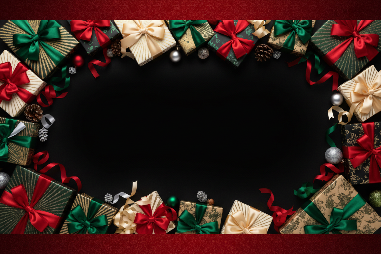 Holiday Banner with Border Gifts